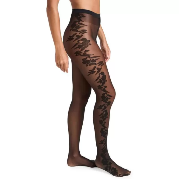 Wolford Flower Tights Sheer 20 Denier For Women Pantyhose with Floral Design Perfect for Stylish Everyday amp Formal WearBlackBlack