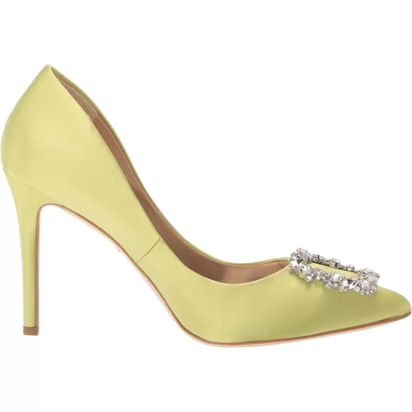 Badgley Mischka Womens Cher Pump  Womens Pumps with 375 Stiletto HeelsLemon Lime Satin