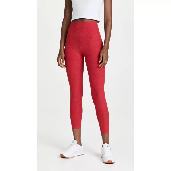 Beyond Yoga Womens High Waisted Midi LeggingsCurrant Red Heather