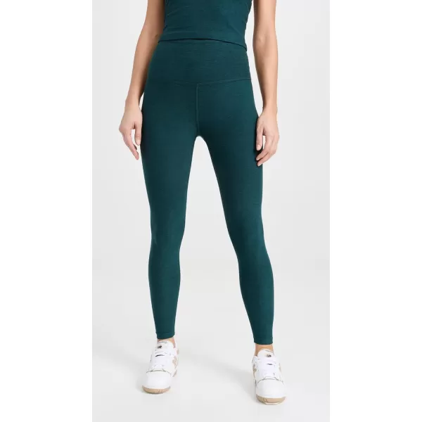 Beyond Yoga Womens High Waisted Midi LeggingsMidnight Green Heather