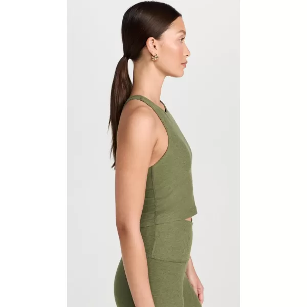 Beyond Yoga Womens Spacedye Refocus Cropped TankMoss Green Heather