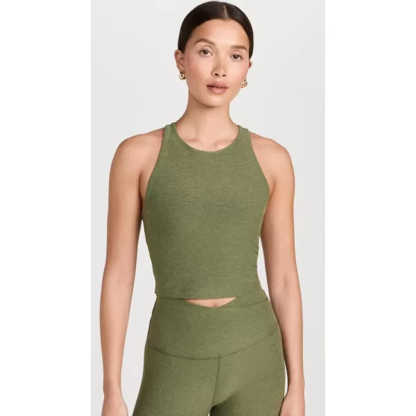 Beyond Yoga Womens Spacedye Refocus Cropped TankMoss Green Heather