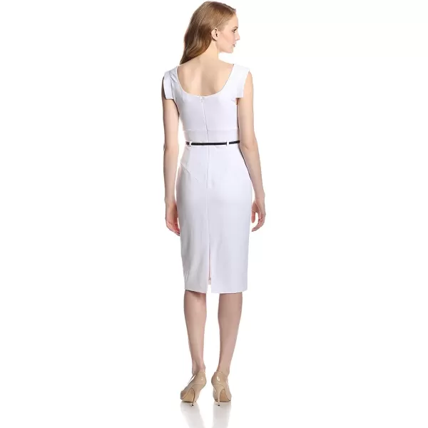 Black Halo Womens Jackie O Belted DressWhite