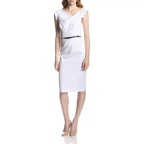 Black Halo Womens Jackie O Belted DressWhite