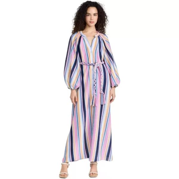 Charina Sarte Womens Eivissa Tunic DressBluePink Stripes