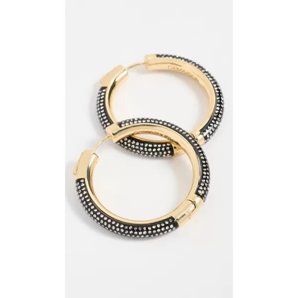 DEMARSON Womens Noir Hoops12k Shiny GoldBlackCrystal