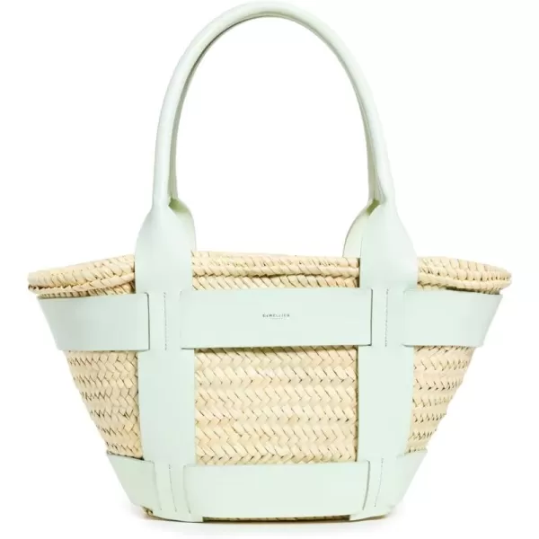 DeMellier Womens Santorini BagNatural Raffia  Mint Smooth