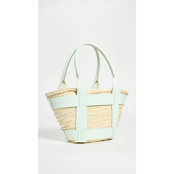 DeMellier Womens Santorini BagNatural Raffia  Mint Smooth