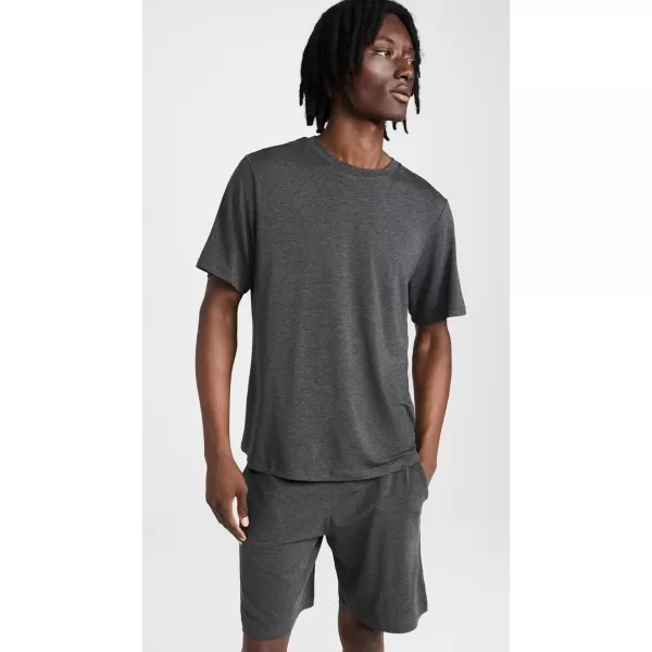 Eberjey Mens Henry Short PJ SetCharcoal Heather