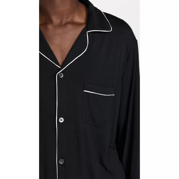 Eberjey Mens William Modal Long PJsBlackIvory