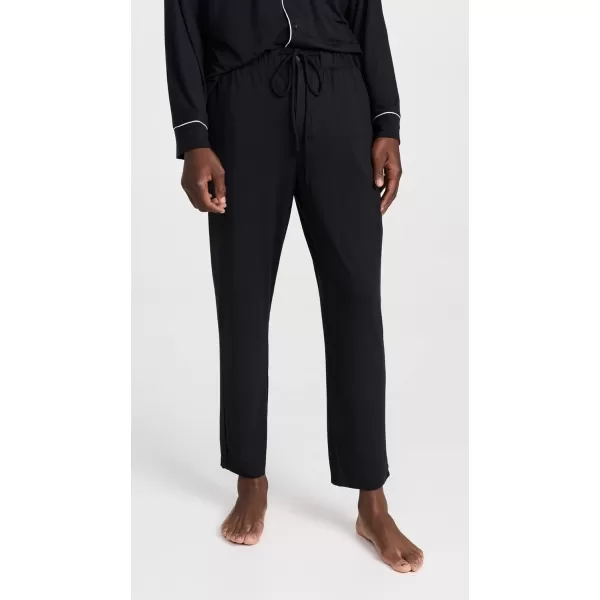 Eberjey Mens William Modal Long PJsBlackIvory