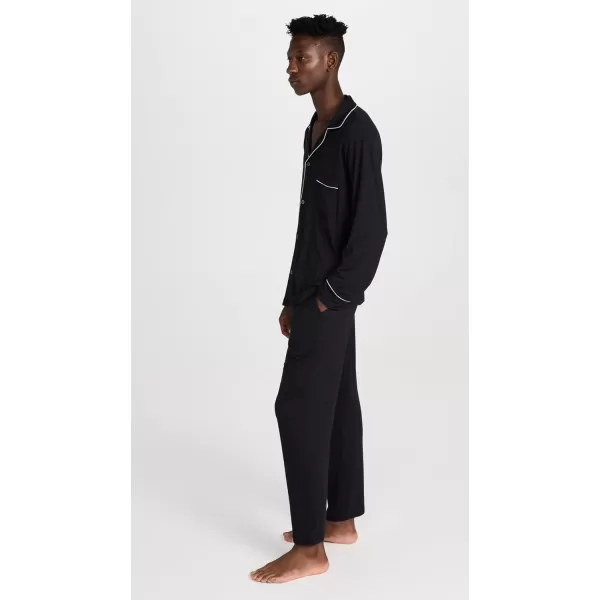 Eberjey Mens William Modal Long PJsBlackIvory