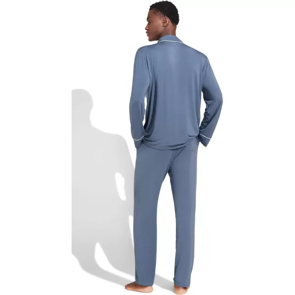 Eberjey Mens William Modal Long PJsCoastal BlueIvory