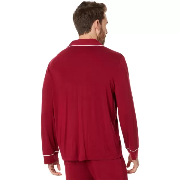 Eberjey Mens William Modal Long PJsSangriaIvory