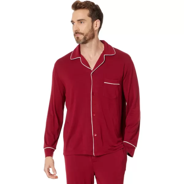 Eberjey Mens William Modal Long PJsSangriaIvory