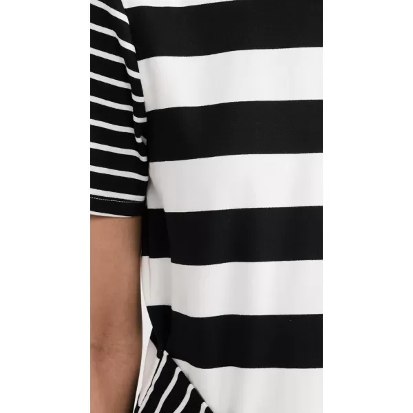 English Factory Contrast Stripe Knit Midi DressBlack White