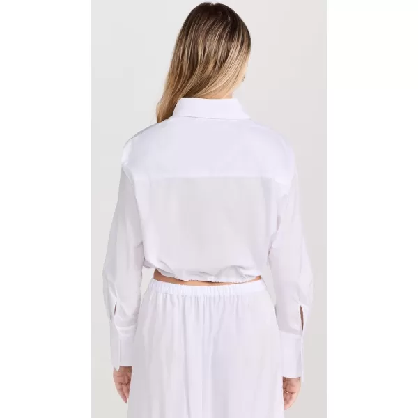 Enza Costa Womens Poplin Drawcord ShirtWhite