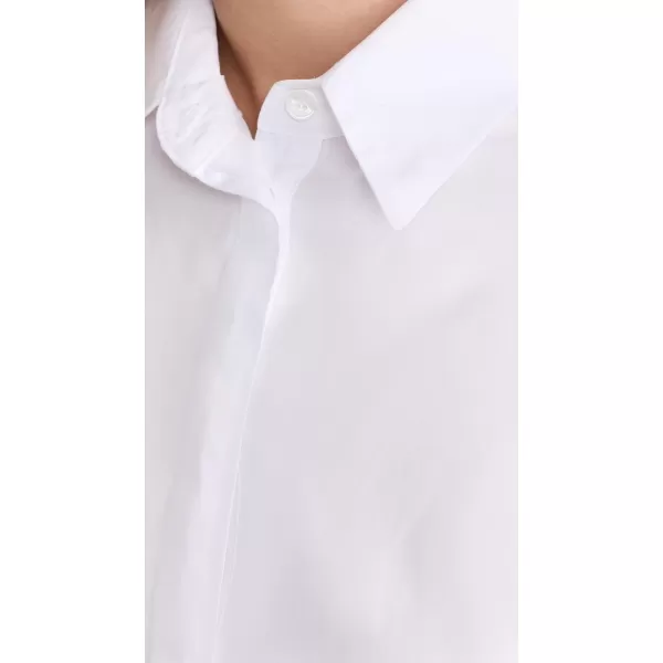 Enza Costa Womens Poplin Drawcord ShirtWhite