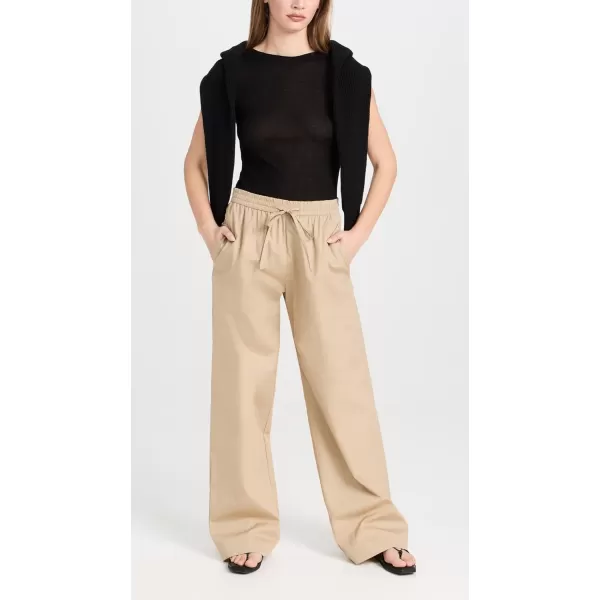 Enza Costa Womens Poplin Resort PantsTan