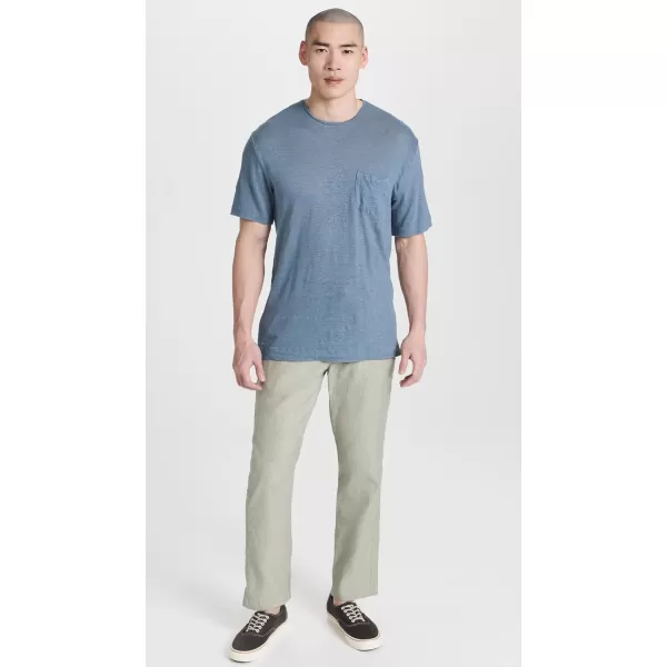 Frescobol Carioca Mens Oscar STR Linen ChinosPastel Green