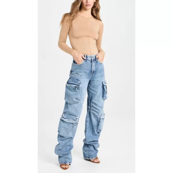 Good American Womens Denim Cargo JeansIndigo301