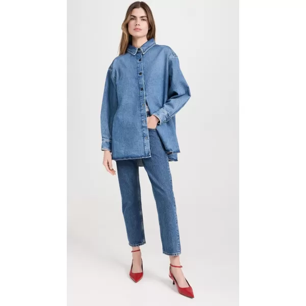 Good American Womens Denim Oversized ShirtIndigo599