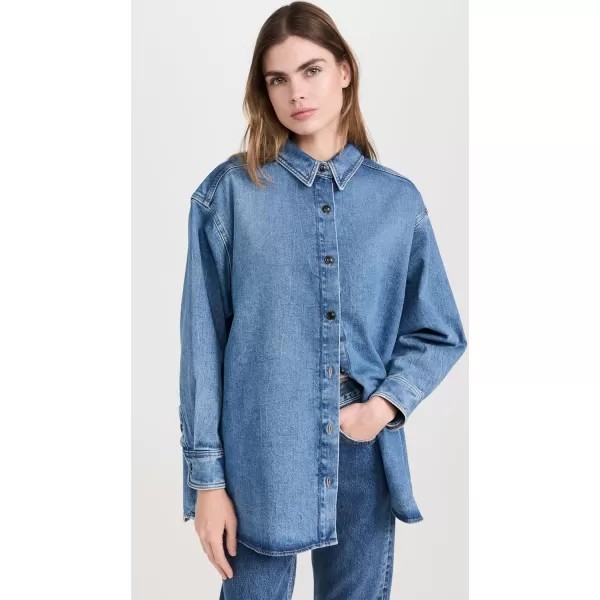 Good American Womens Denim Oversized ShirtIndigo599