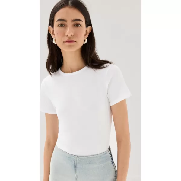 Good American Womens Slim Fitted TeeWhite001