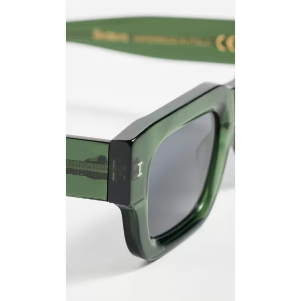 Illesteva Lewis Pine Sunglasses with Grey Flat LensesGreen