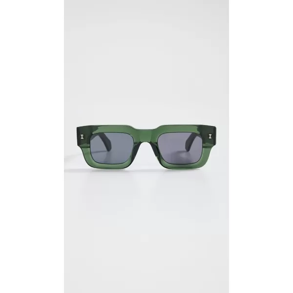 Illesteva Lewis Pine Sunglasses with Grey Flat LensesGreen