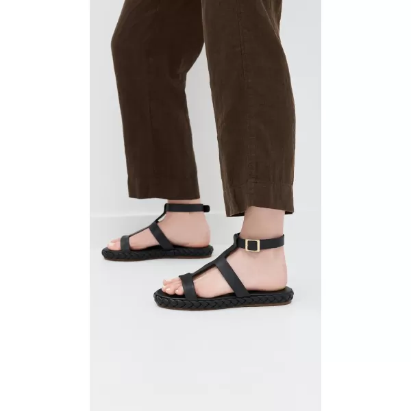 KAANAS Womens Cedros T Strap Cage SandalsBlack