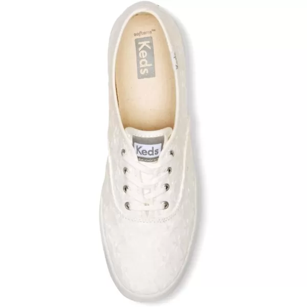 Keds Womens Champion Seasonal Canvas SneakerWhite Starburst Eyelet