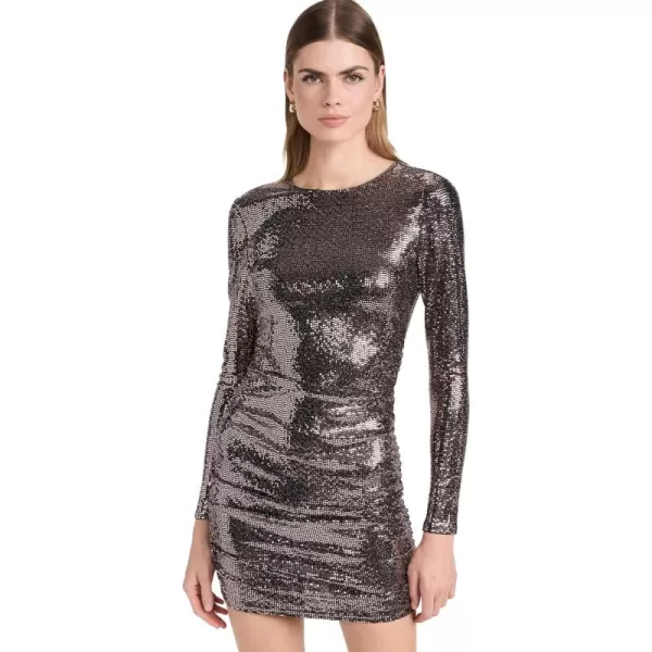 LAGENCE Womens Sunny Long Sleeve Mini DressBlackBronze Sequin