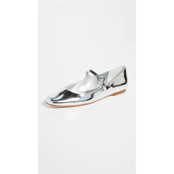 Larroude Womens Blair Ballet FlatsSilver