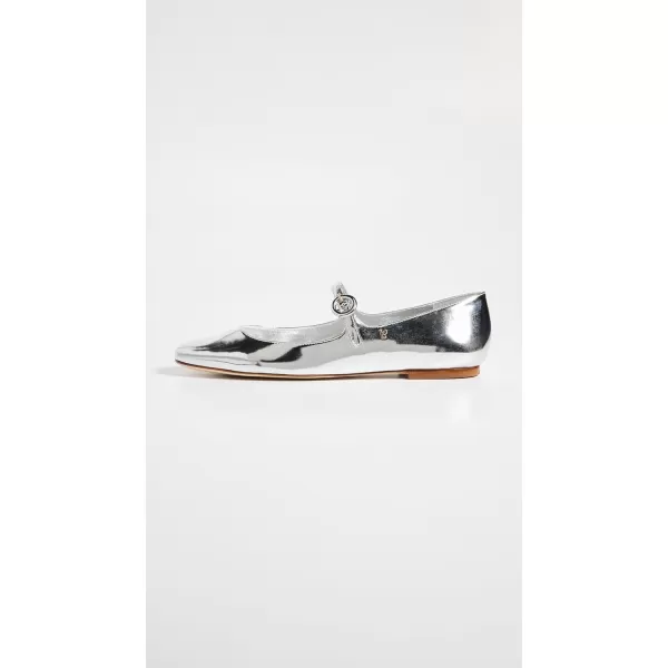 Larroude Womens Blair Ballet FlatsSilver