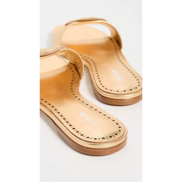 Larroude Womens Flora Flat SandalsGold