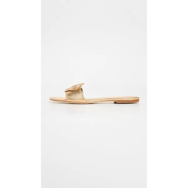 Larroude Womens Flora Flat SandalsGold