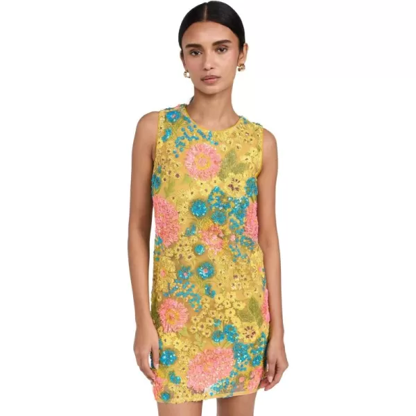 Le Superbe Womens Day Shifter DressOjai Flower Sequins