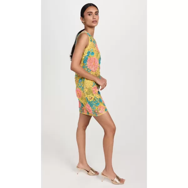 Le Superbe Womens Day Shifter DressOjai Flower Sequins