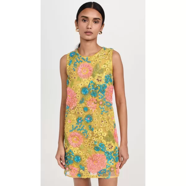 Le Superbe Womens Day Shifter DressOjai Flower Sequins