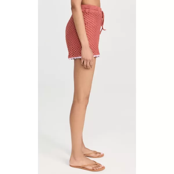 MINKPINK Womens Carver Crochet ShortsRustPink