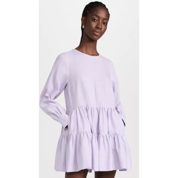 Marissa Webb Womens Daphne Linen Trapeze Mini DressLilac