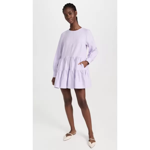 Marissa Webb Womens Daphne Linen Trapeze Mini DressLilac