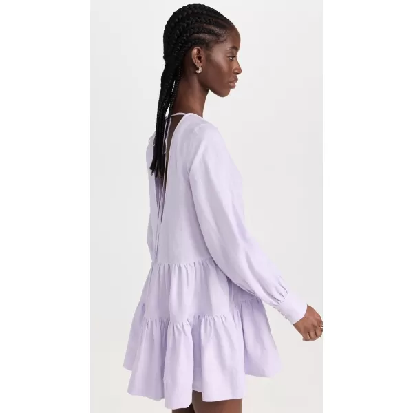 Marissa Webb Womens Daphne Linen Trapeze Mini DressLilac