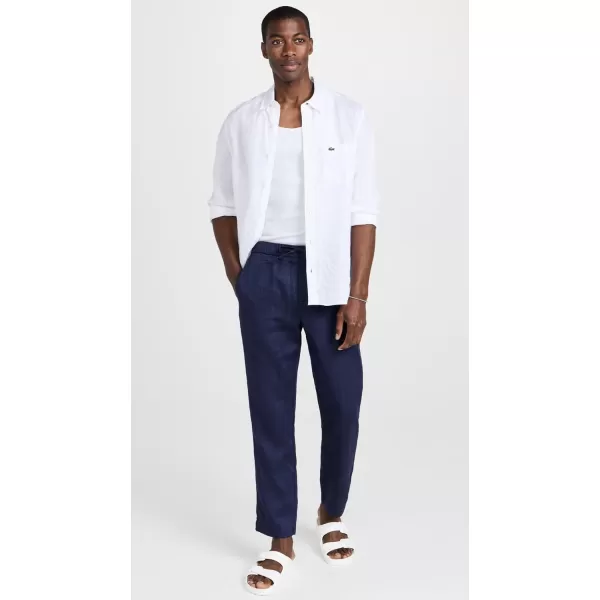 Mens Oscar Linen ChinosNavy