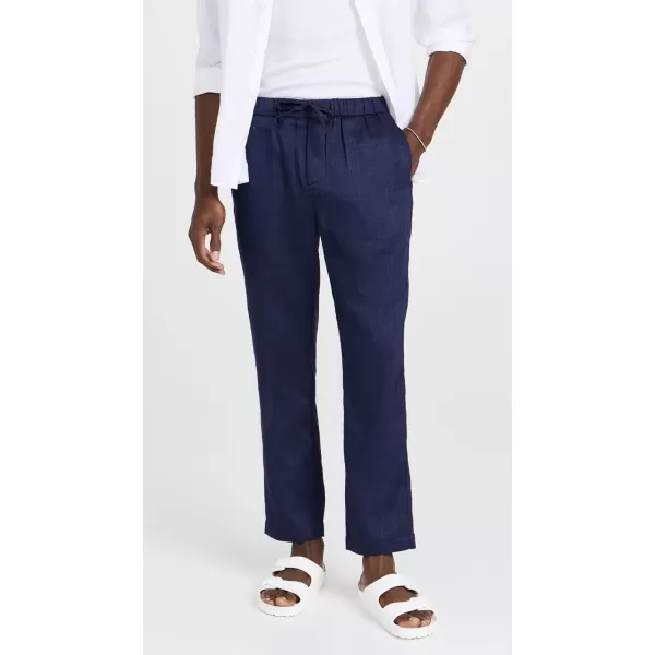 Mens Oscar Linen ChinosNavy