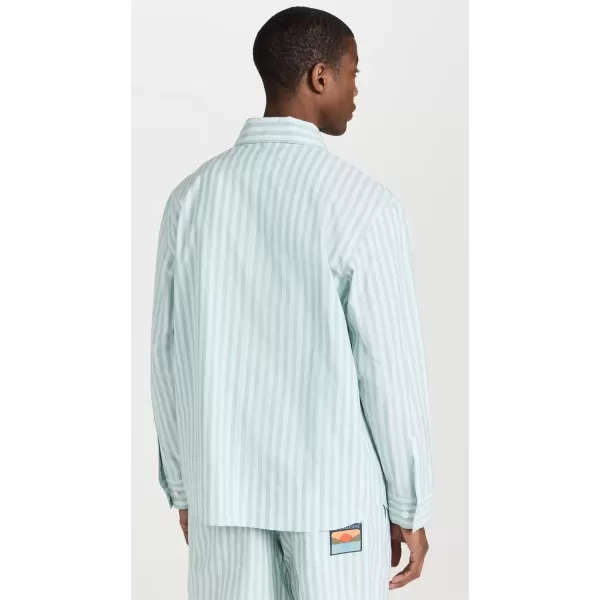 Mens OvershirtIce Blue Stripes