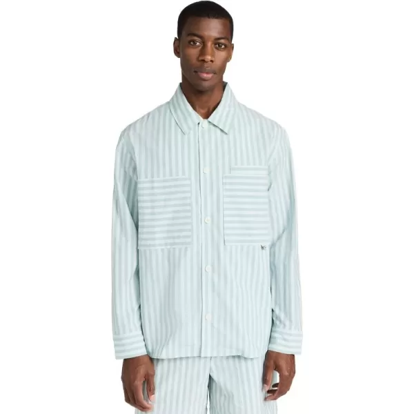 Mens OvershirtIce Blue Stripes