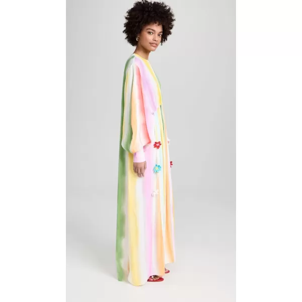 Mira Mikati Womens Printed Dress with Crochet Flower CordMulti