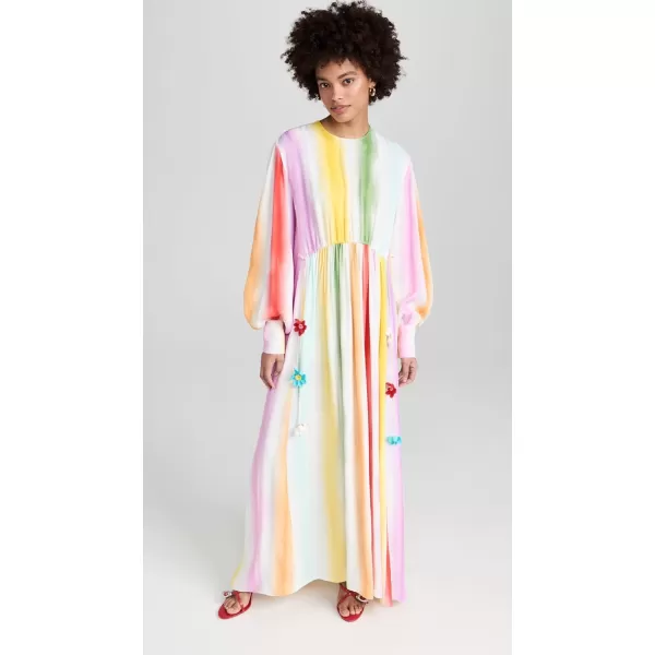 Mira Mikati Womens Printed Dress with Crochet Flower CordMulti